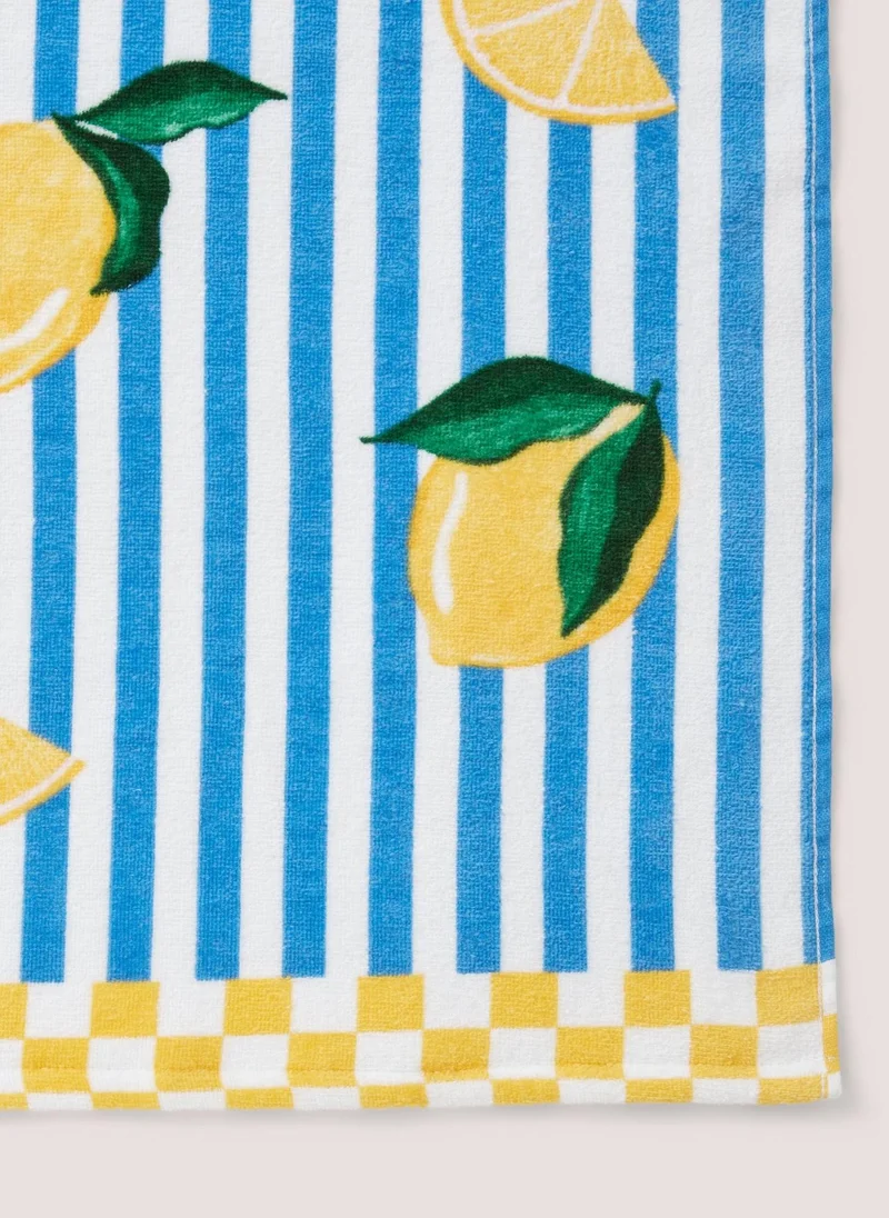 Matalan Lemon Beach Towel Blue